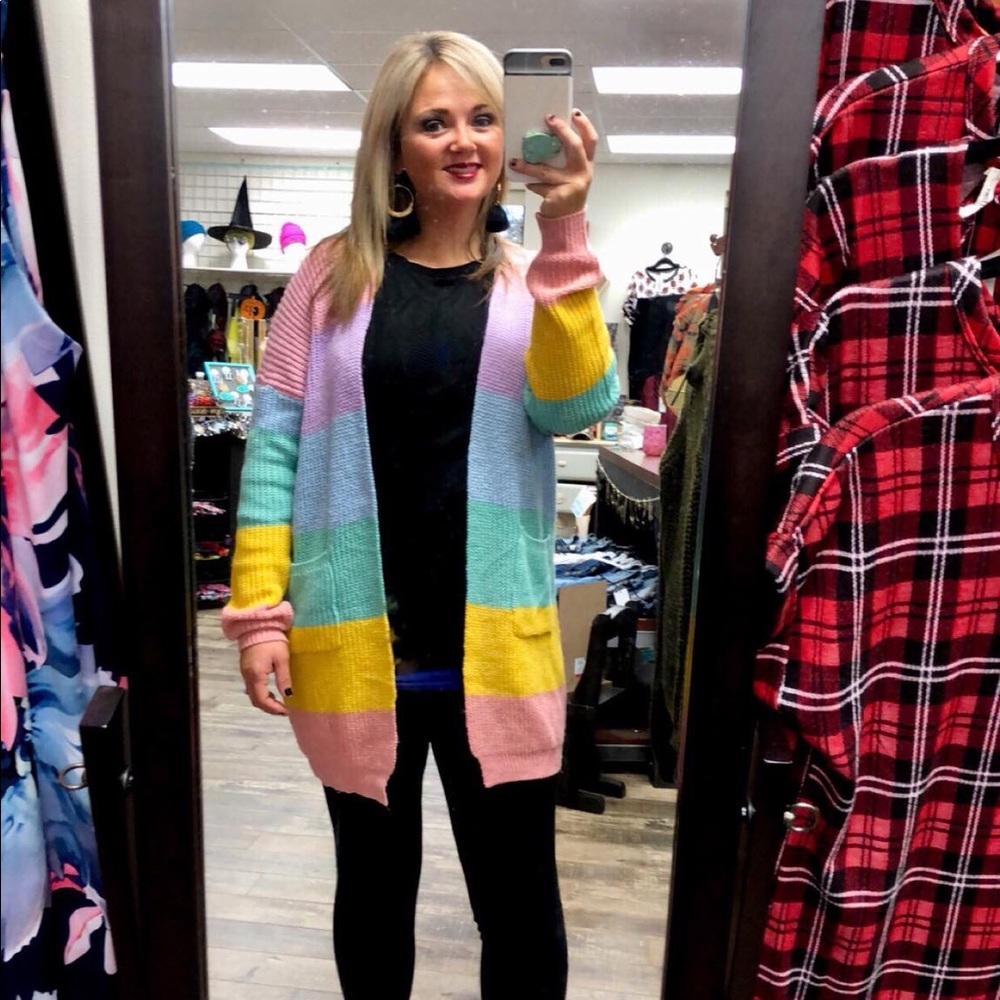 RAINBOW 🌈Cardigan With Pockets